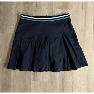 G/Fore Womens Navy Blue Pleated Tennis Golf Skirt Striped Stretch Waistband Sz 2